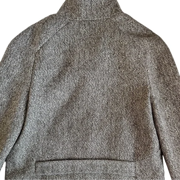 Massimo Dutti Wool Peacoat Trench Herringbone Sparkle Brown 13Y 14Y Sz 14-16 - Picture 6 of 15